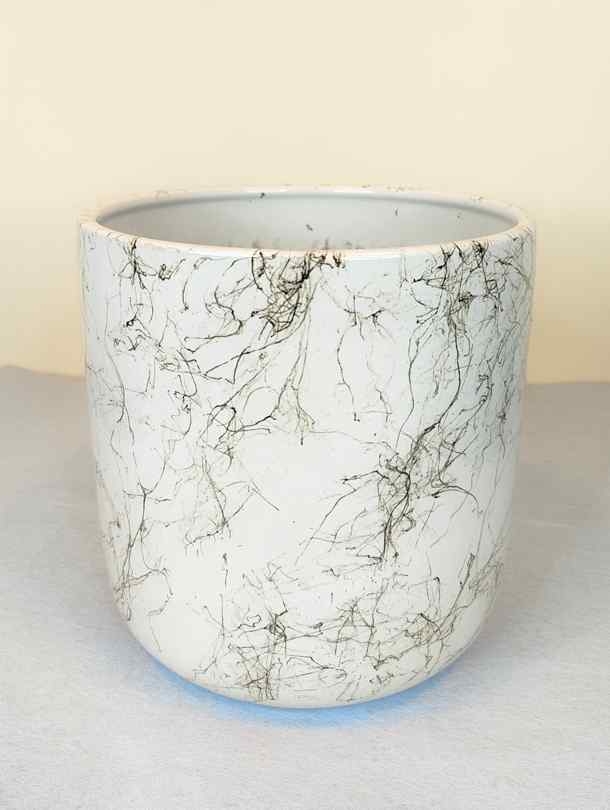 Ceramic Pot - Marble White (Medium)